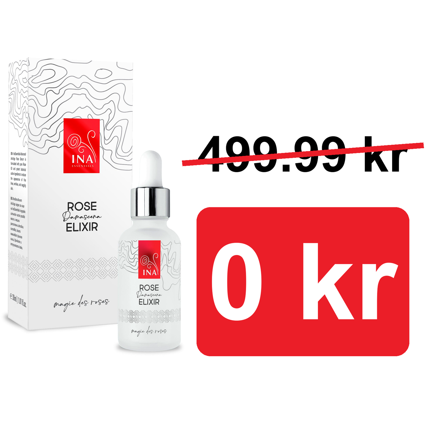 + Gave Intensivt anti-aging ansigtsserum med økologisk rosenolie – Rose Elixir