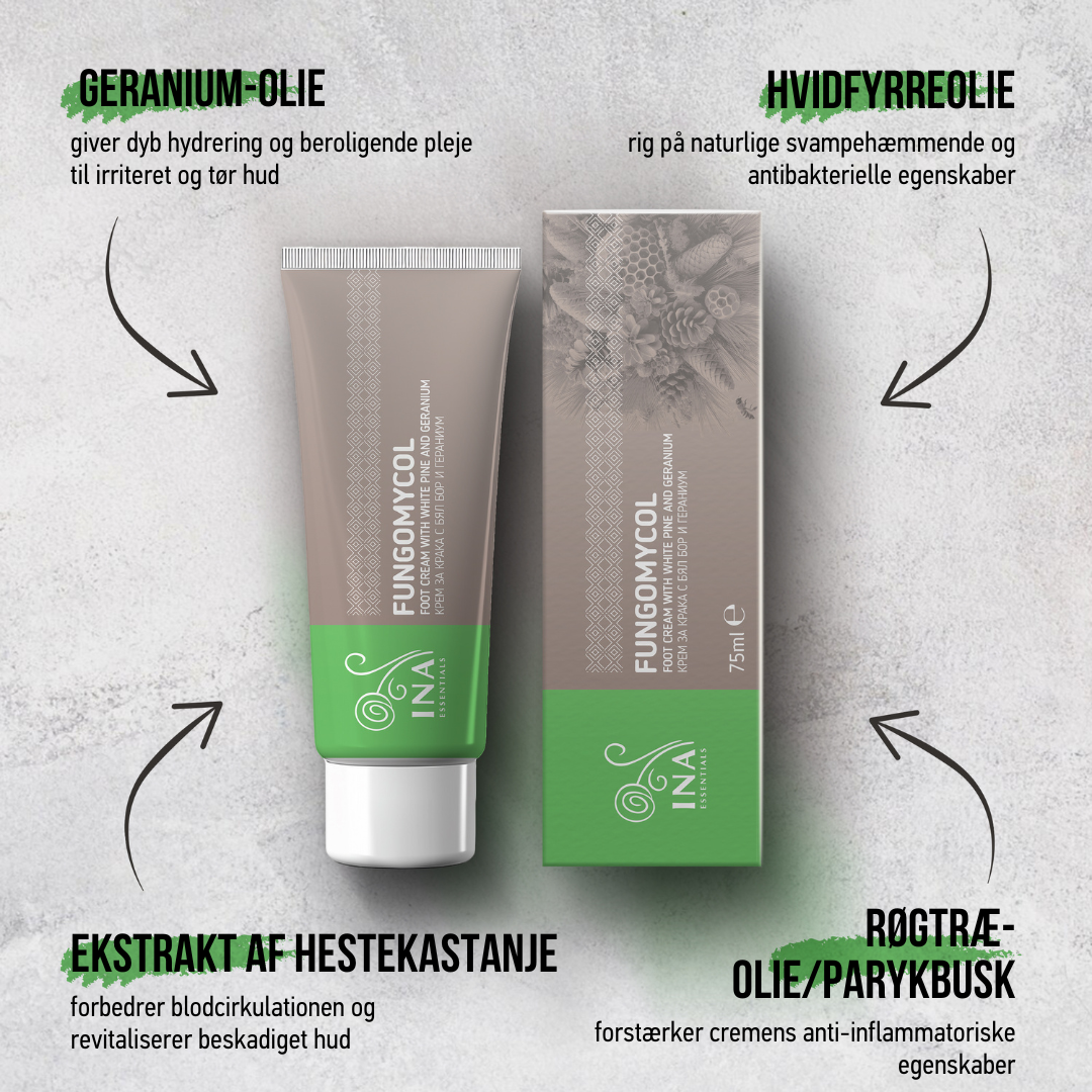 2 i 1-creme til neglesvamp og tør, revnet hud - med hvid fyr, urea og geranium