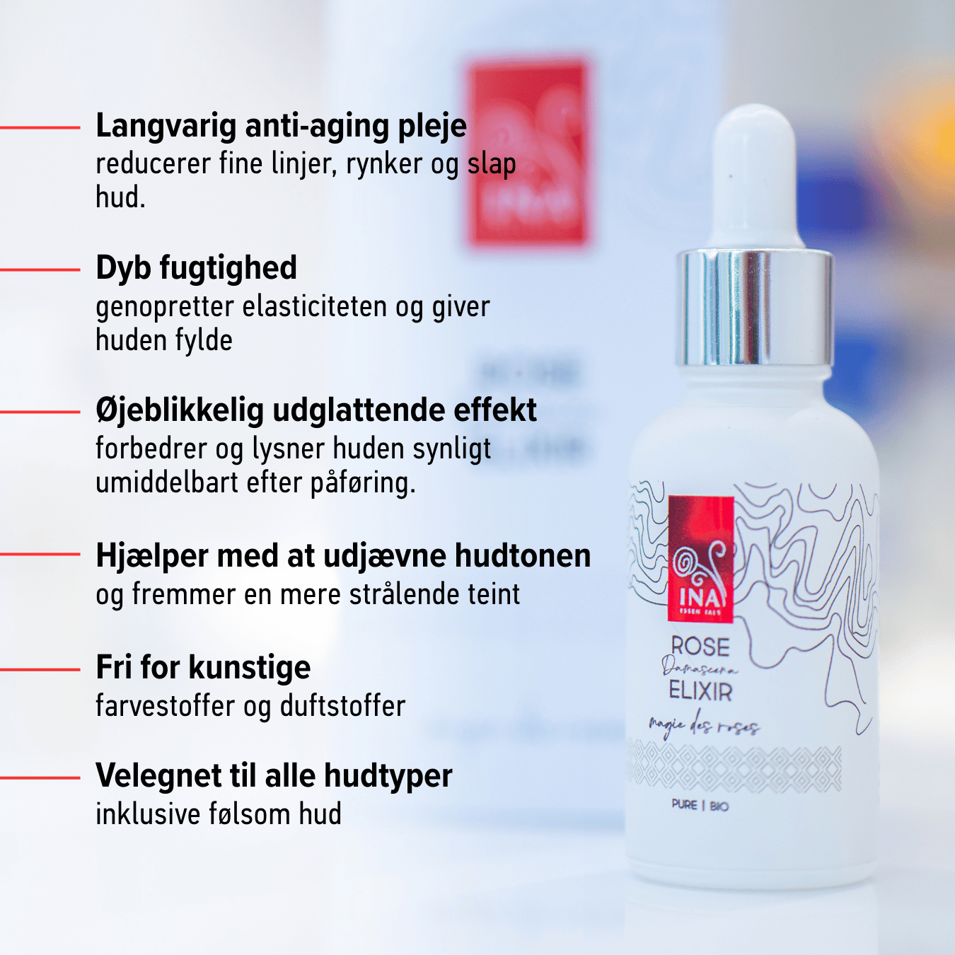 Intensivt anti-aging ansigtsserum med økologisk rosenolie – Rose Elixir