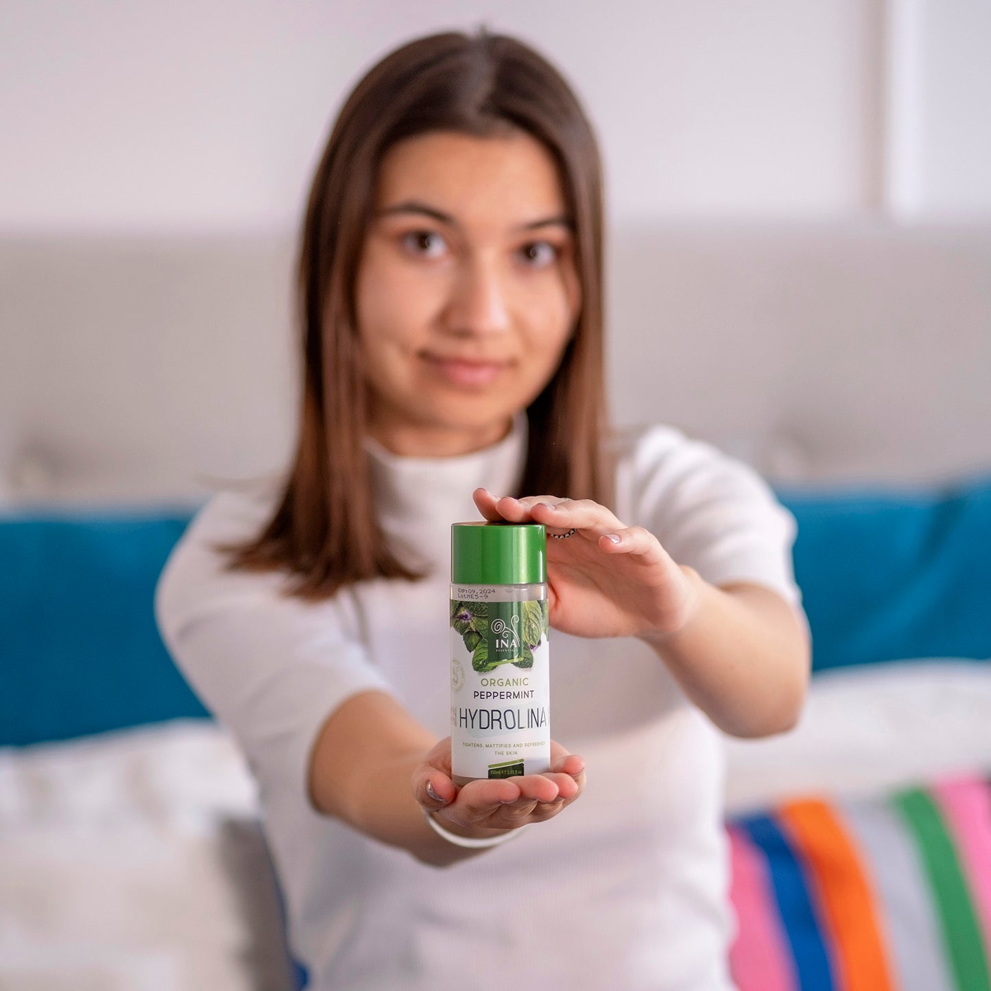 Økologisk Pebermyntevand - Hydrolina til at stramme huden op og skabe et mat udseende