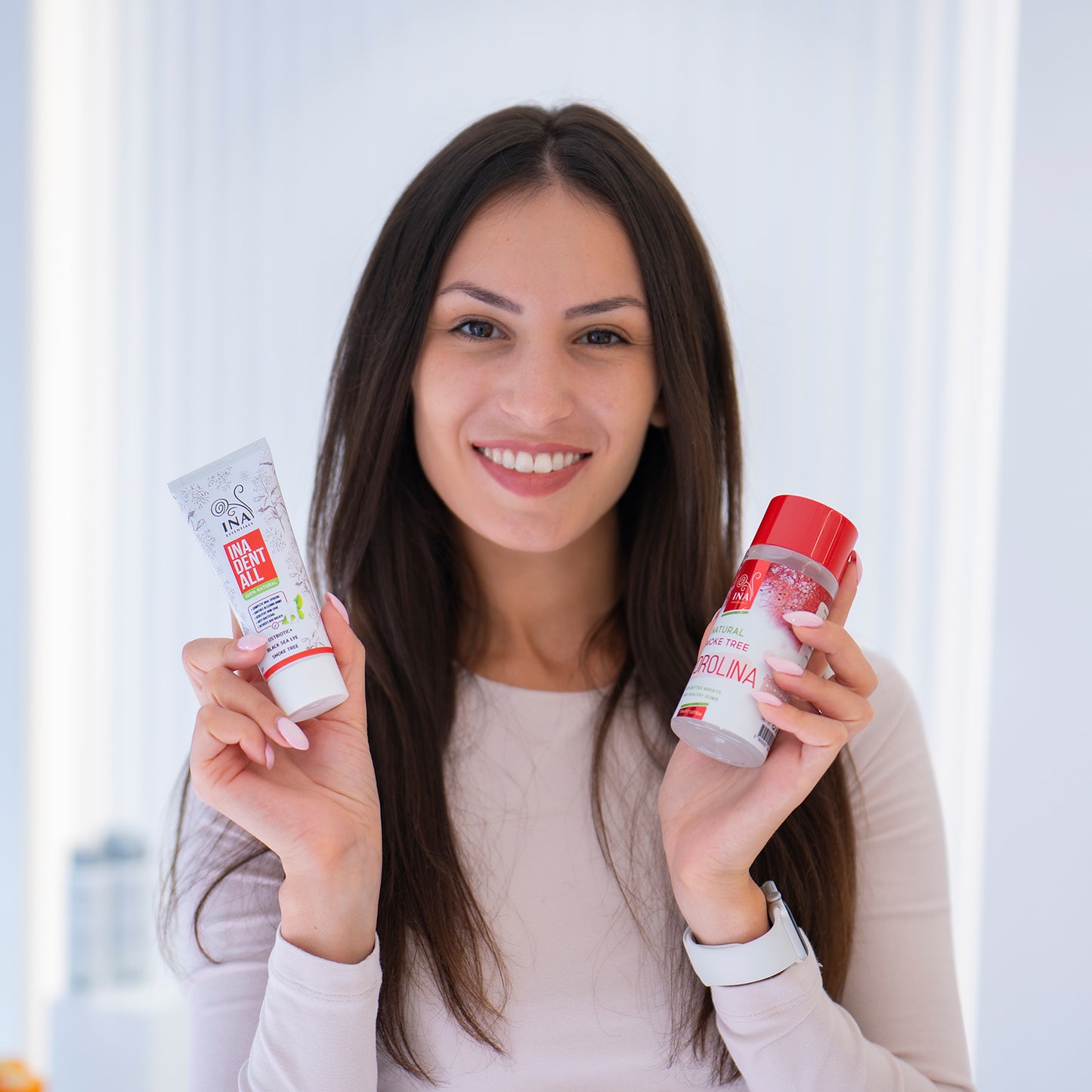 Køb 3 Ina Dent-All tandpastaer +1 Parykbusk mundskyl