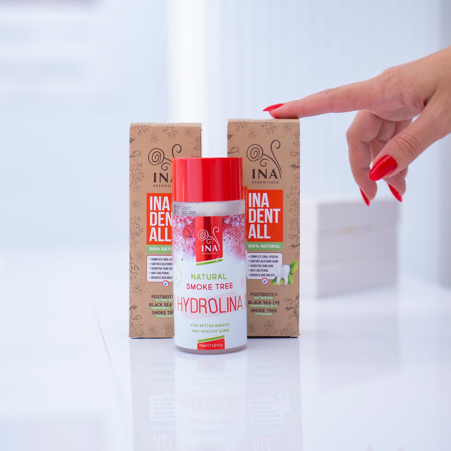 Køb 3 Ina Dent-All tandpastaer +1 Parykbusk mundskyl