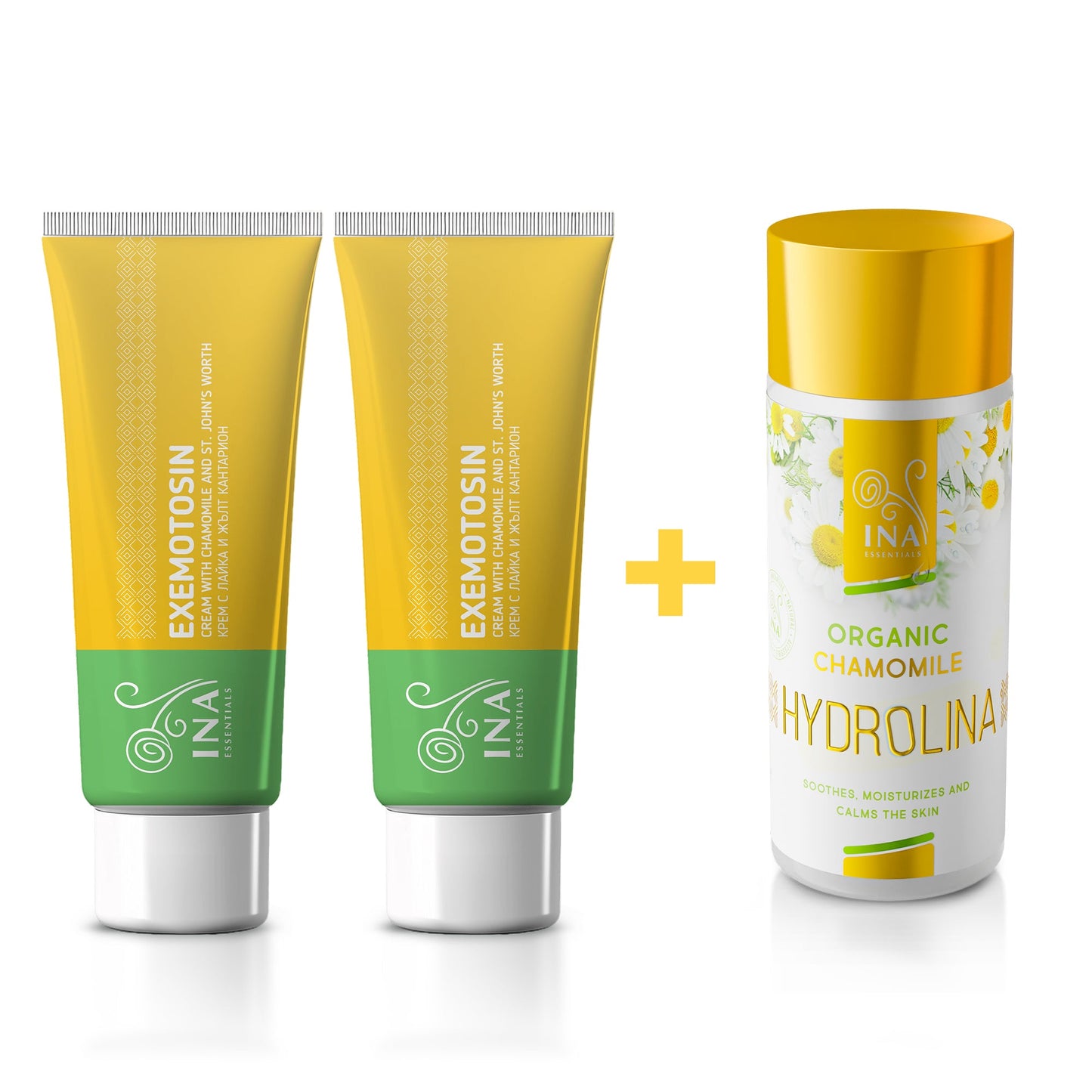 SÆRLIG ADGANG Køb 2 cremer til psoriasis, eksem og irriteret hud + 1 økologisk kamillevand