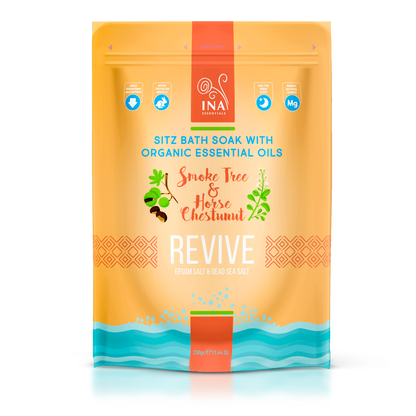 SÆRLIG ADGANG Revive - Badesalt med Parykbusk og Hestekastanje til pleje af Æreknuder og Efter fødslen