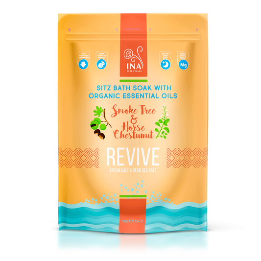 SÆRLIG ADGANG Revive - Badesalt med Parykbusk og Hestekastanje til pleje af Æreknuder og Efter fødslen