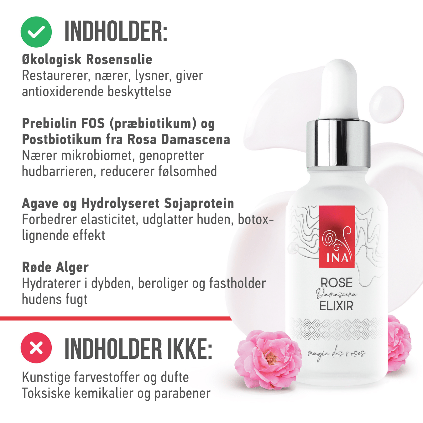 Intensivt anti-aging ansigtsserum med økologisk rosenolie – Rose Elixir