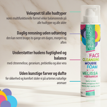 Naturlig Renseskum til Ansigtet med Citronmelisse og Geranium - til alle hudtyper