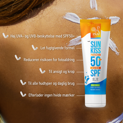 SÆRLIG ADGANG Familiepakke til solbeskyttelse – 3x gratis: Naturlig solcreme til ansigt og krop med SPF 50+ og økologisk hvid fyr