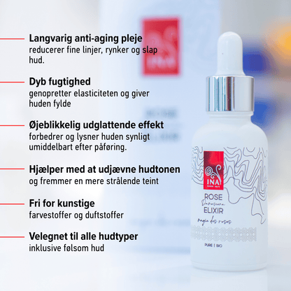 Intensivt anti-aging ansigtsserum med økologisk rosenolie – Rose Elixir