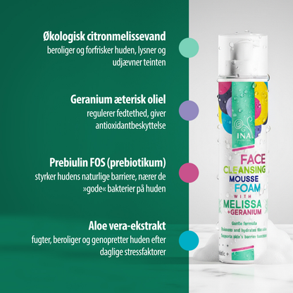 Naturlig Renseskum til Ansigtet med Citronmelisse og Geranium - til alle hudtyper