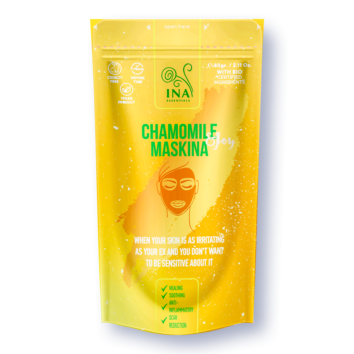 SÆRLIG ADGANG Ansigtsmasker - Kamille Maskina - varig pleje til Følsom hud