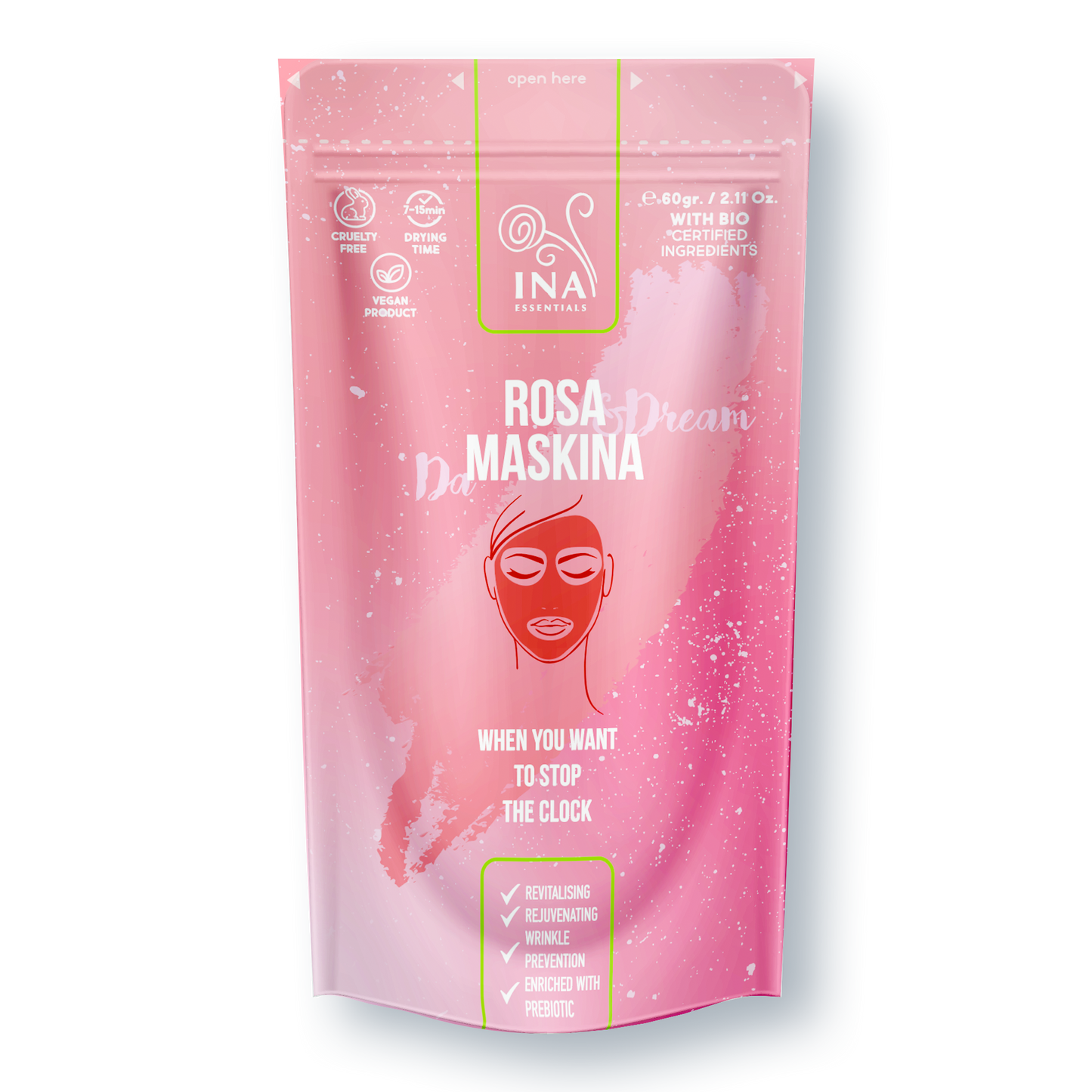 SÆRLIG ADGANG Ansigtsmasker - Rose Maskina - varig pleje til Moden og Tør hud