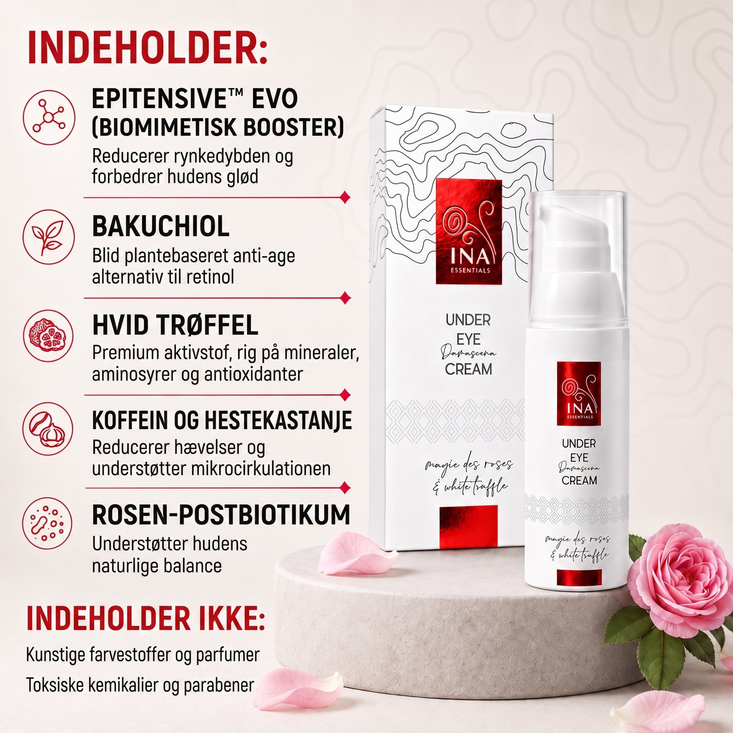 Premium Anti-Age Øjencreme med Rose - Rose Eye Lift