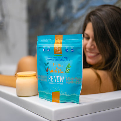 Renew - Badesalt med Tetræ og Fyrrenåleolie til Trætte ben og Neglesvamp