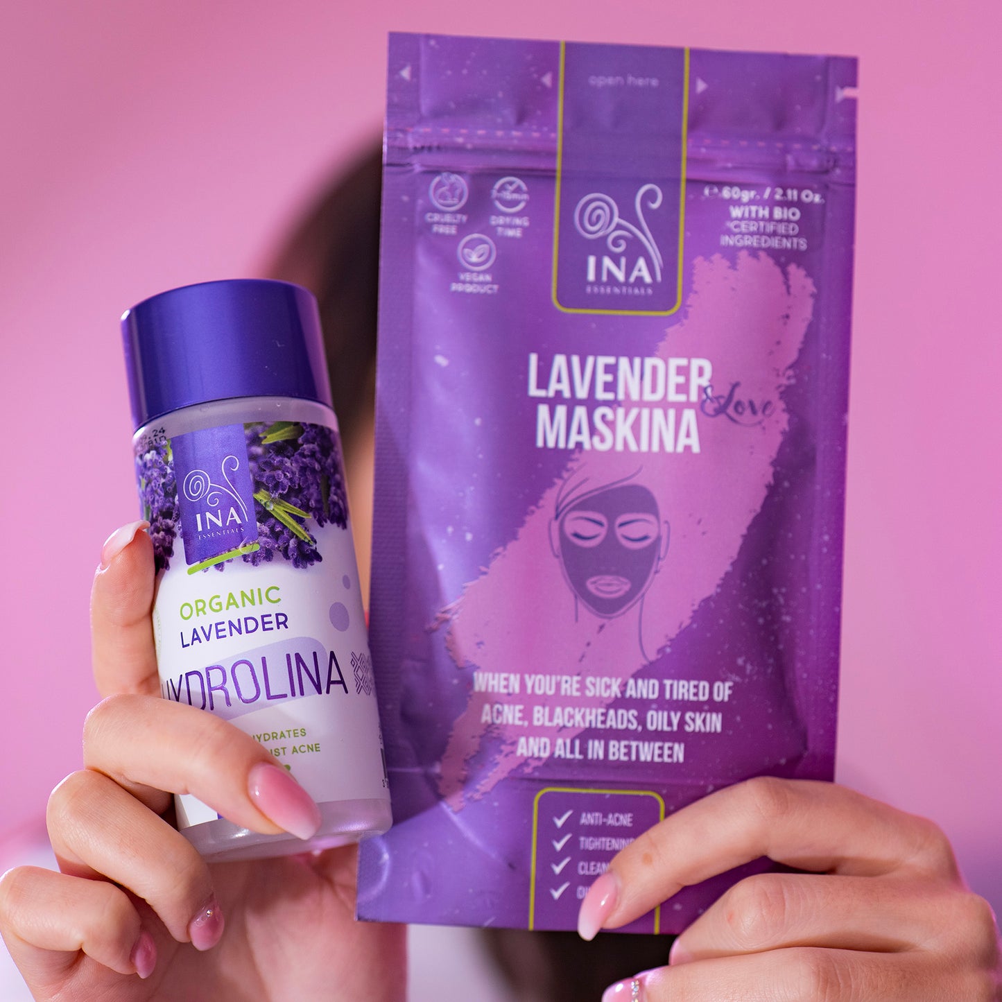 Ansigtsmasker - Lavendel Maskina - varig pleje til fedtet Problemudsat hud