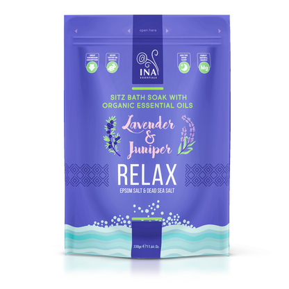 Relax - Badesalt med Lavendel og Enebær til Afslapning og Stresslindring