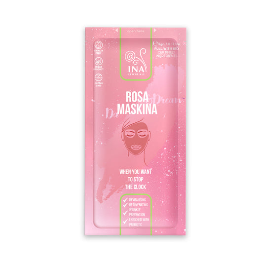 + Gave Ansigtsmasker - Rose Maskina - varig pleje til Moden og Tør hud (prøve)